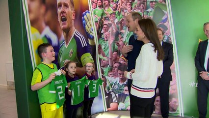 Will and Kate received football shirts for young royals