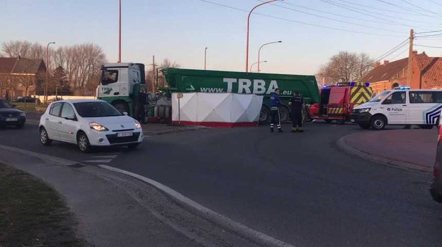Accident mortel à Tertre entre un camion et un cycliste