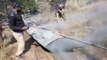 wreckage video of shotdown IAF Mig 21 jet in pakistan