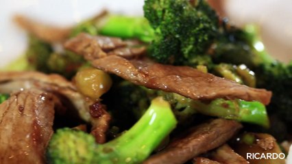 Pork and broccoli stir-fry