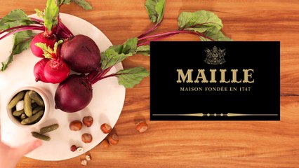 Beet Carpaccio with Bacon, Pecorino and Gherkins