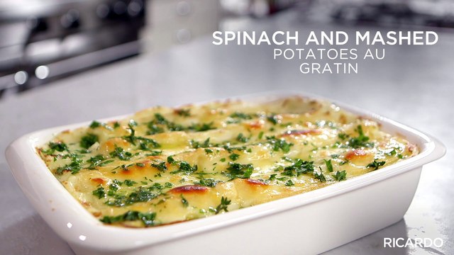Mashed Potatoes and Spinach au gratin