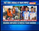 Hearing Impaired Olympics team ignored, protests inside Delhi Airport