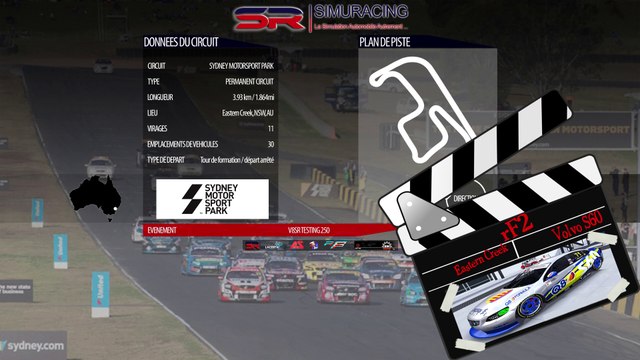 Tour de piste à Eastern Creek en Volvo SRV8 sur Rfactor 2