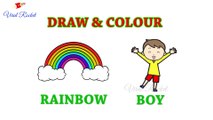 Rainbow Drawing and Colouring for kids  | Boy drawing for children | Art Breeze # 8 | Learn Drawing and Colouring for kids | Viral Rocket