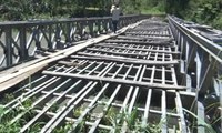Jembatan Penghubung Dua Kecamatan di Kabupaten Sigi Rusak