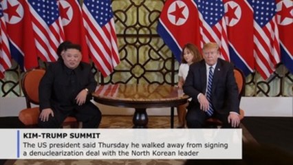 Trump says no deal signed due to disagreement with Kim over sanctions