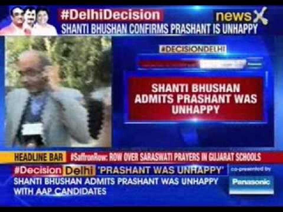 Shanti Bhushan confirms Prashant is unhappy with AAP candidates