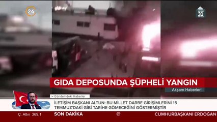 Gıda deposunda şüpheli yangın