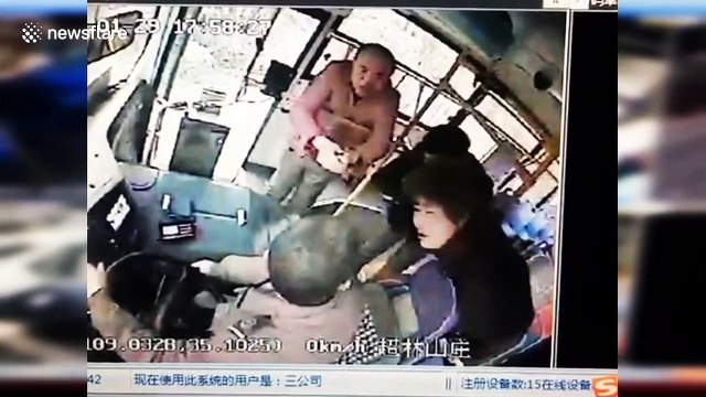 Chinese woman chokes driver with scarf after being made to stop smoking on bus