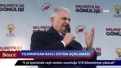 Yıldırım'dan raylı sistem açıklaması