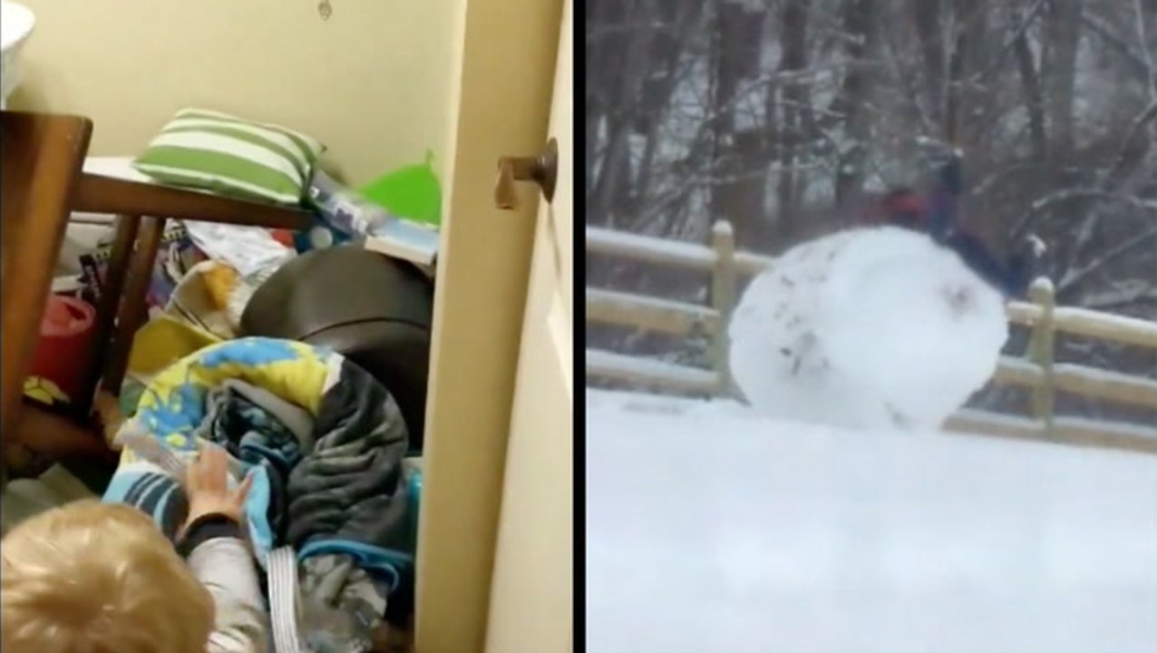 Throw All Your Junk In The Bathroom & Giant Snowball Crushes Boy That Made It