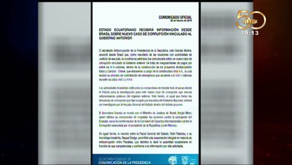 Información sobre nuevo caso de corrupción de anterior gobierno llega desde Brasil