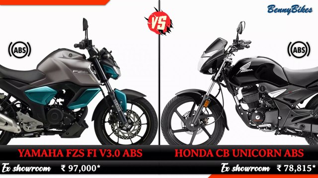 2019 New Yamaha FZS FI V3 ABS VS 2019 All New Honda CB Unicorn ABS