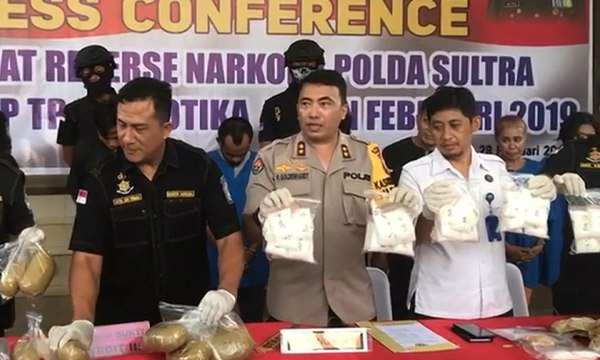 Ditres Narkoba Polda Kendari Ungkap Peredaran Narkoba Jenis Sabu 9 KG