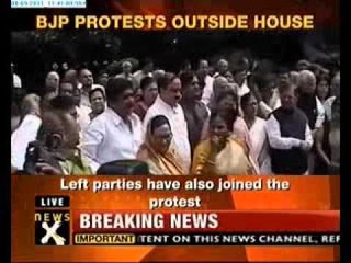 Cash-for-vote scam: BJP protests outside Parliament
