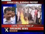 Team Anna burns Lokpal Bill copies