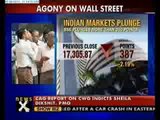 Sensex, Nifty hit as global markets nosedive
