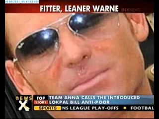 Shane Warne sweating out in gym to lose weight