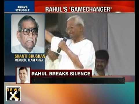 Shanti Bhushan welcomes Rahul's move on Lokpal Bill