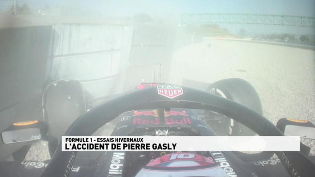 Formule 1 - essais hivernaux - Gros crash pour Gasly !!! - Vidéo Dailymotion