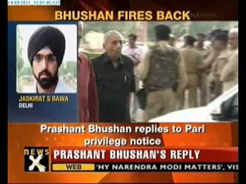 Prashant Bhushan replies to privilege notice