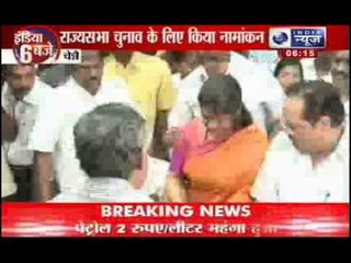 Kanimozhi files nomination for Rajya Sabha elections