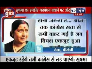 BJP-JD(U) rift: Sushma Swaraj tries to save alliance