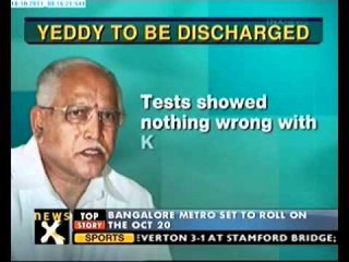 Yeddyurappa to be discharged from hospital today