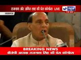 Latest news: Rajnath Singh addresses a press conference in Lucknow