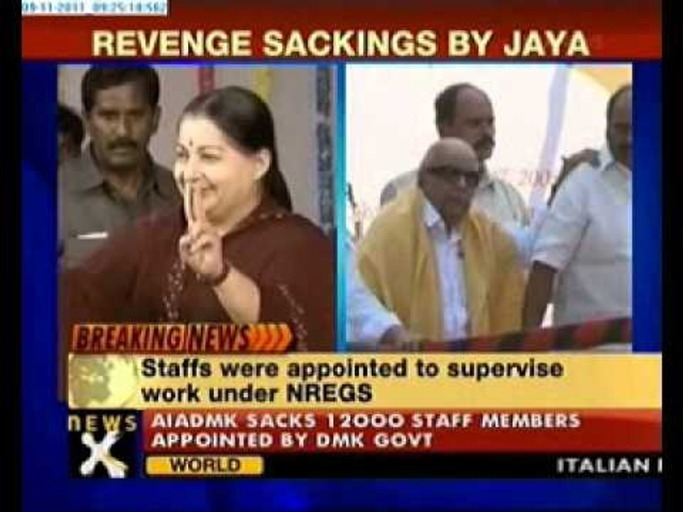 Jayalalitha sacks DMK govt appointed staff