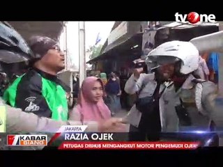 Petugas Dishub Angkut Motor Pengemudi Ojek
