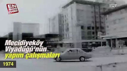 1974'te Mecidiyeköy Viyadüğü'nün yapım çalışmaları