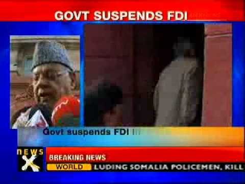 Govt suspends FDI in retail after all-party meet