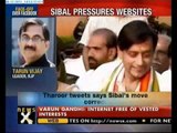 Shashi Tharoor supports Sibal's stand on Facebook