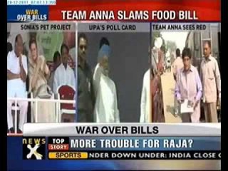 Team Anna slams govt over preference to Food Security Bill