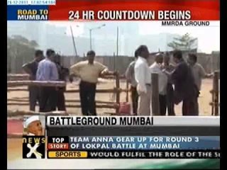 Security tightened at Anna's protest venue in Mumbai