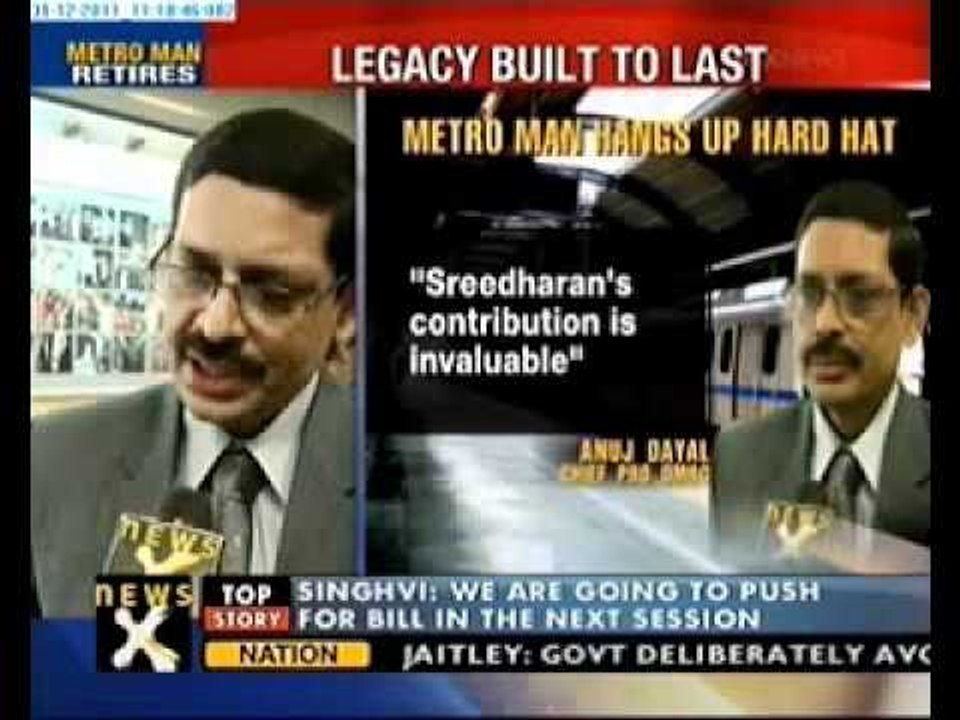 E. Sreedharan to retire as DMRC chief.flv