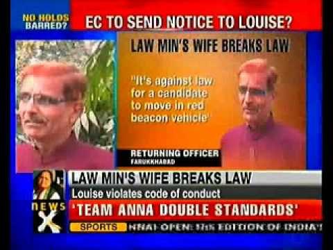 Salman Khurshid's wife issued notice for election code violation