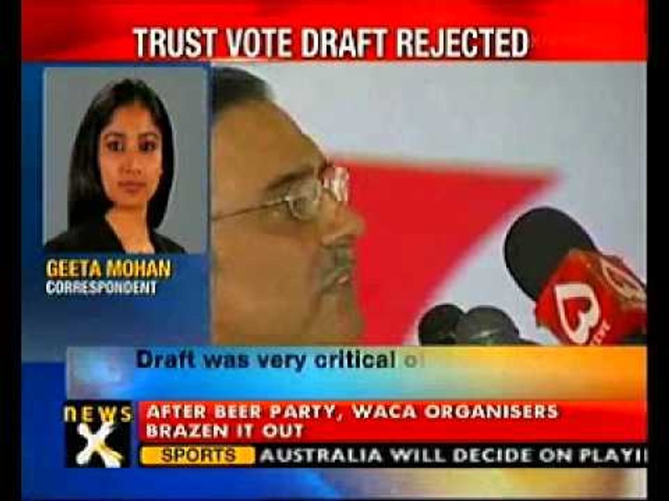 Jolt for Pak govt as confidence vote draft rejected