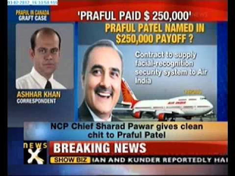 Sharad Pawar backs Praful Patel in pay-off scandal-NewsX