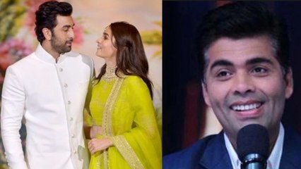 Video herunterladen: Alia Bhatt blushes after teasing by Karan Johar with Ranbir Kapoor's name | FilmiBeat