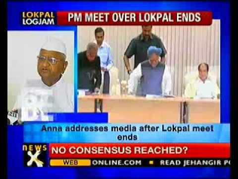 Anna Hazare addresses media after Lokpal meet ends- NewsX