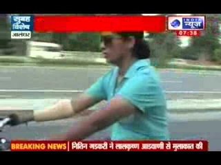 Lady police display dangerous stunts on Motorcycle