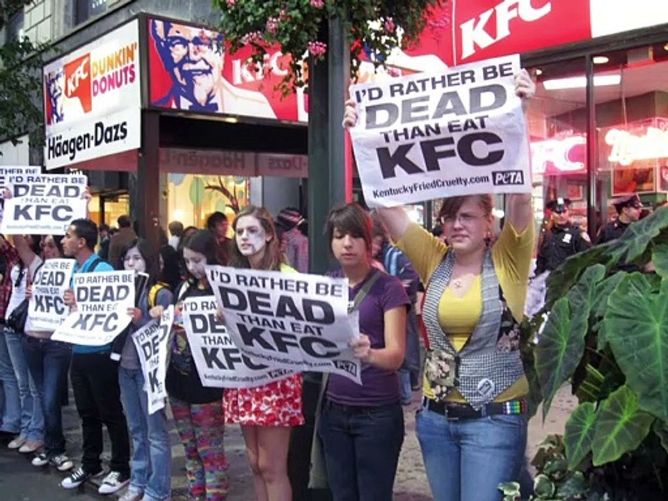 kfc with demo about not supply chicken