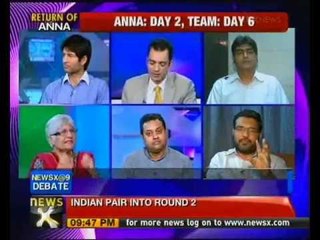 NewsX@9: Anna's fast to continue; Govt remains indifferent - NewsX