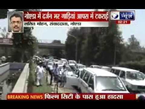 12 cars collided near Noida Film City