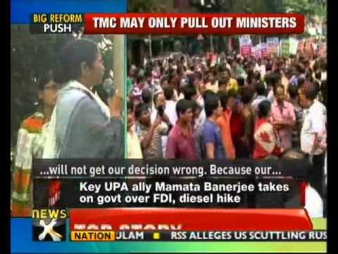 FDI in retail: TMC may pull out ministers, give outside support NewsX