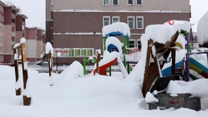 Bitlis'te tek katlı evler kara gömüldü