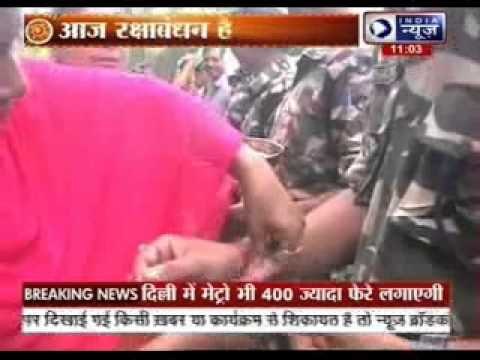 Amid tensions on border, a girl ties ‘rakhi’ to a BSF jawan on Indo-Pak border